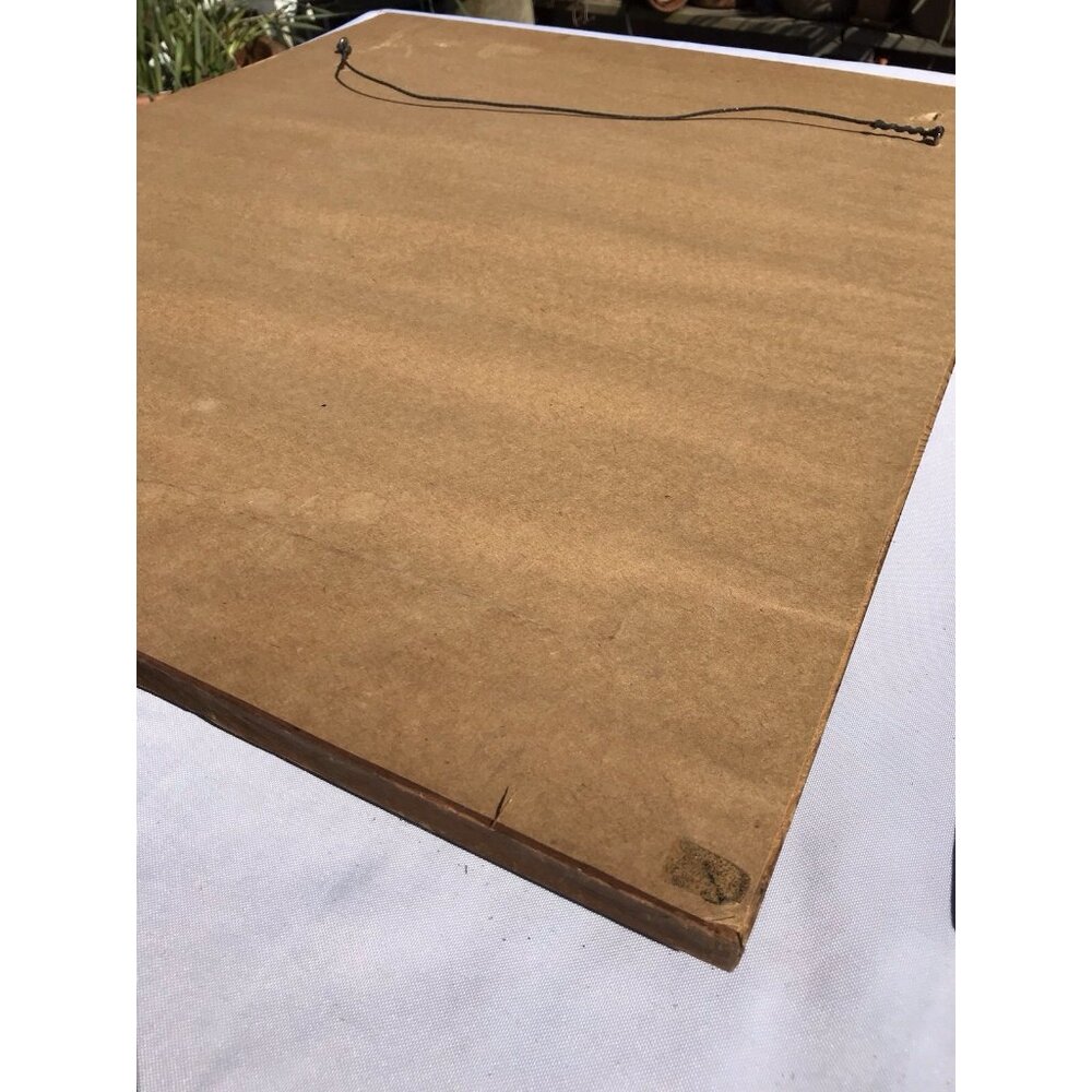 Vtg 70s BILL HAMPTON Art Print Native American Indian Western Framed 25x21 - Picture 15 of 15